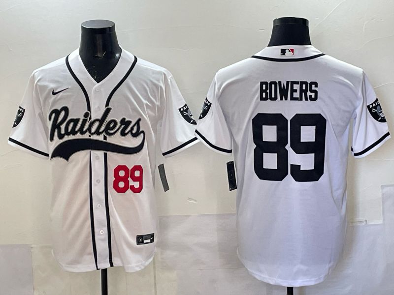Men 2025 Oakland Raiders #89 Bowers white 3th generation Joint Name Nike Limited NFL Jersey style 002->san francisco 49ers->NFL Jersey